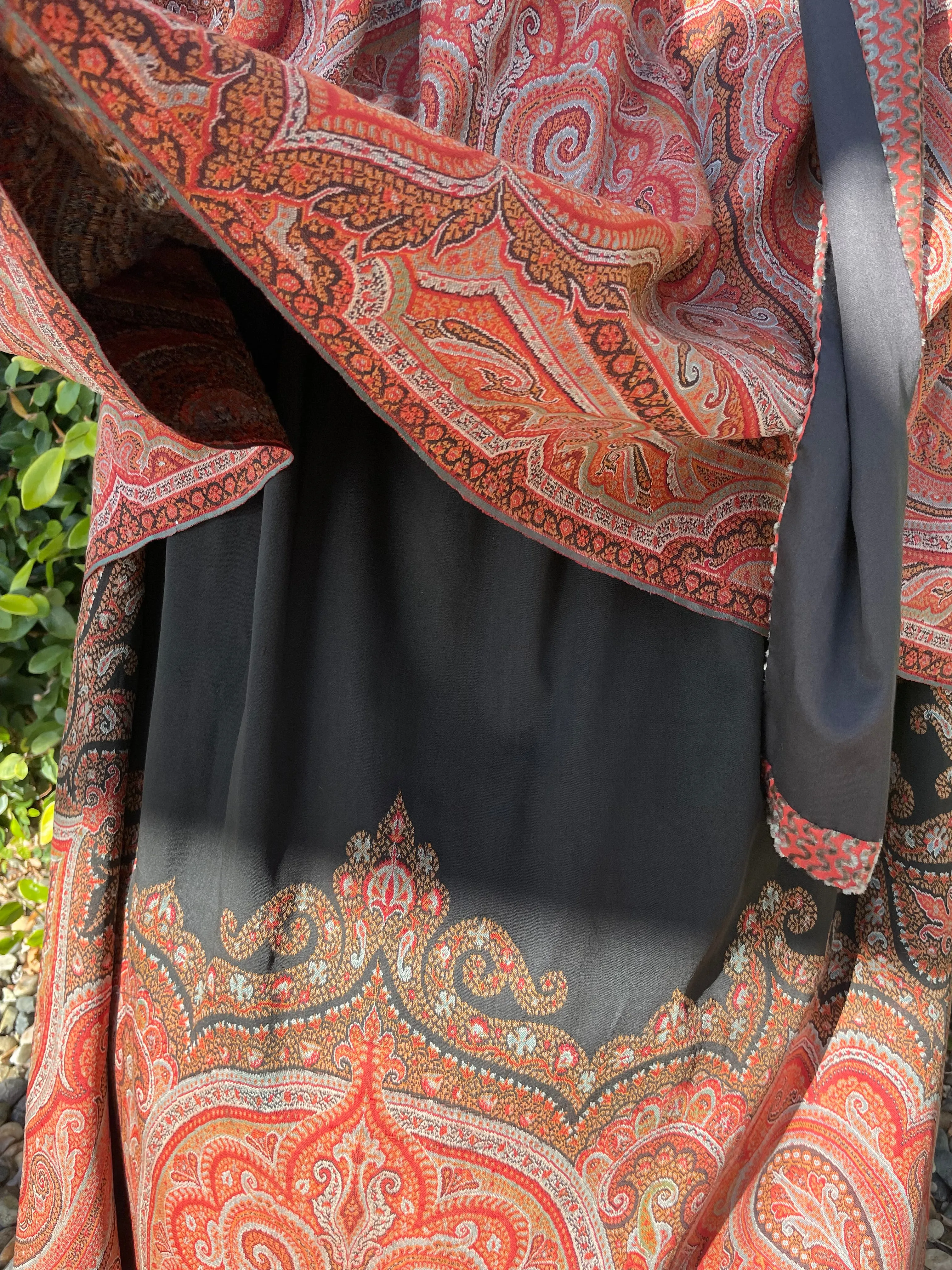 Victorian Shawl & Devore Velvet Cape Remade 1930s