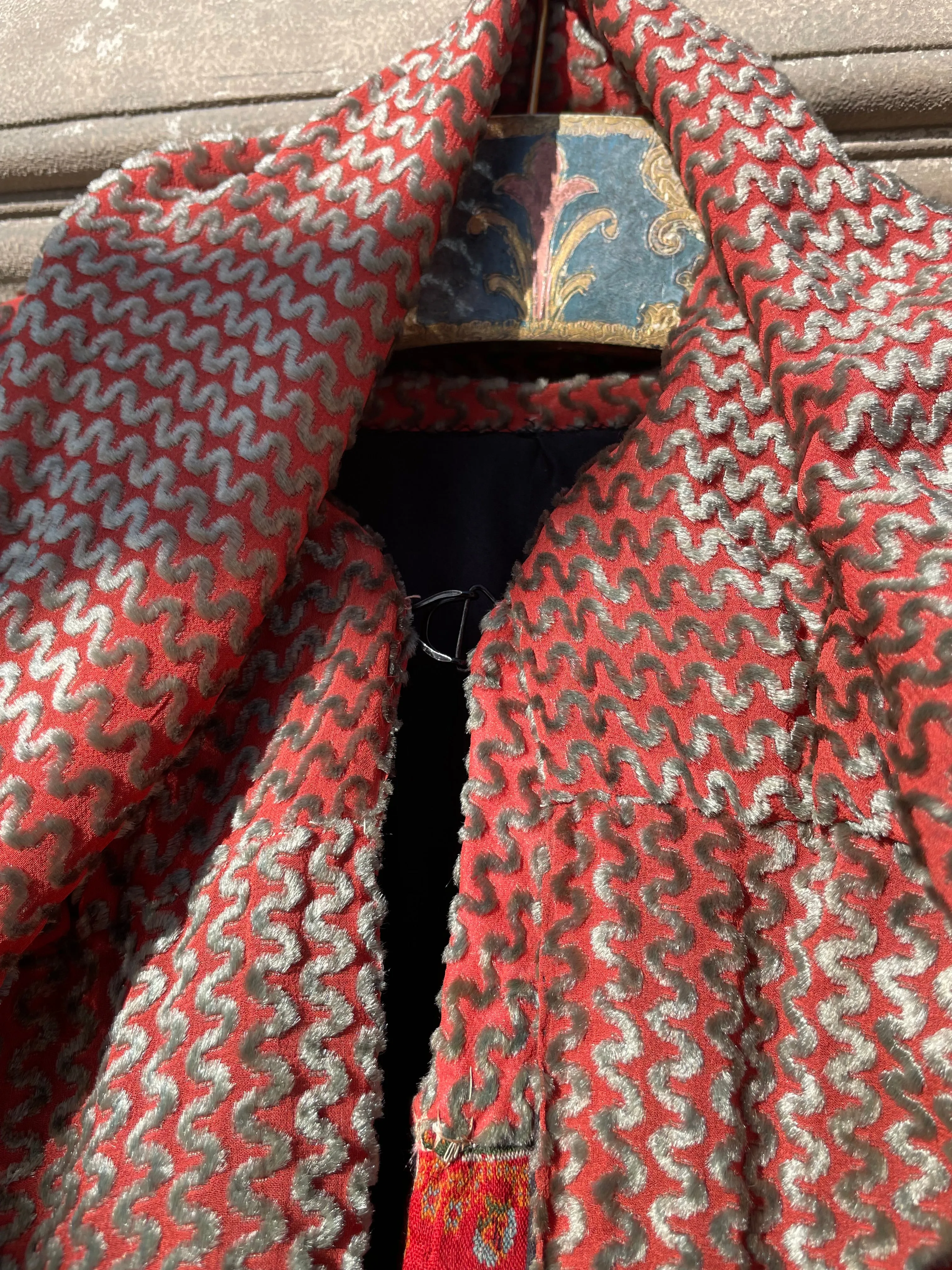 Victorian Shawl & Devore Velvet Cape Remade 1930s