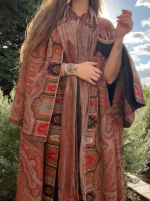 Victorian Shawl & Devore Velvet Cape Remade 1930s
