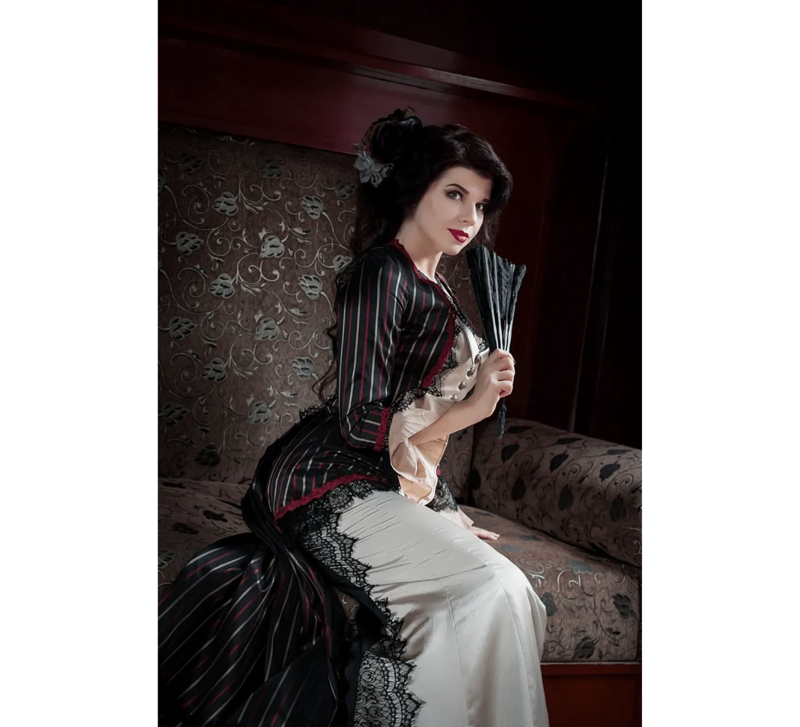 Victorian steampunk black Crimson Peak taffeta costume