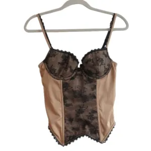 VICTORIA'S SECRET VERY SEXY Gold Black Lace Bustier Bra Goth Fairy - Size 34B