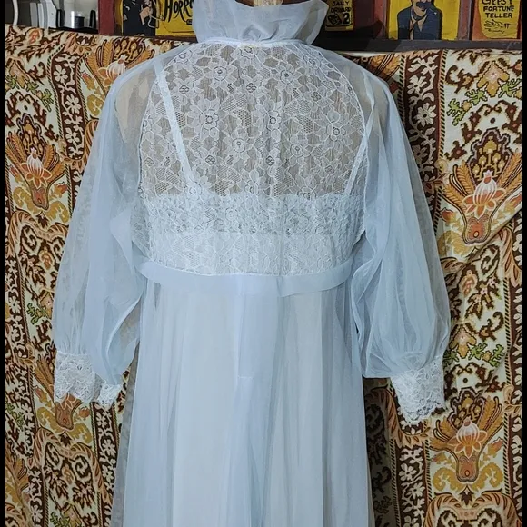 Vintage Adelson lacy sheer Lt blue robe.  Buy it or not-   I adore this …
