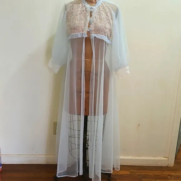 Vintage Adelson lacy sheer Lt blue robe.  Buy it or not-   I adore this …