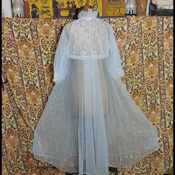 Vintage Adelson lacy sheer Lt blue robe.  Buy it or not-   I adore this …