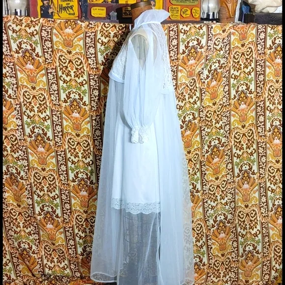 Vintage Adelson lacy sheer Lt blue robe.  Buy it or not-   I adore this …