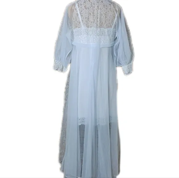 Vintage Adelson lacy sheer Lt blue robe.  Buy it or not-   I adore this …
