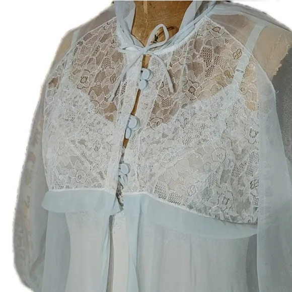 Vintage Adelson lacy sheer Lt blue robe.  Buy it or not-   I adore this …