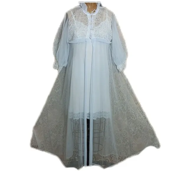 Vintage Adelson lacy sheer Lt blue robe.  Buy it or not-   I adore this …
