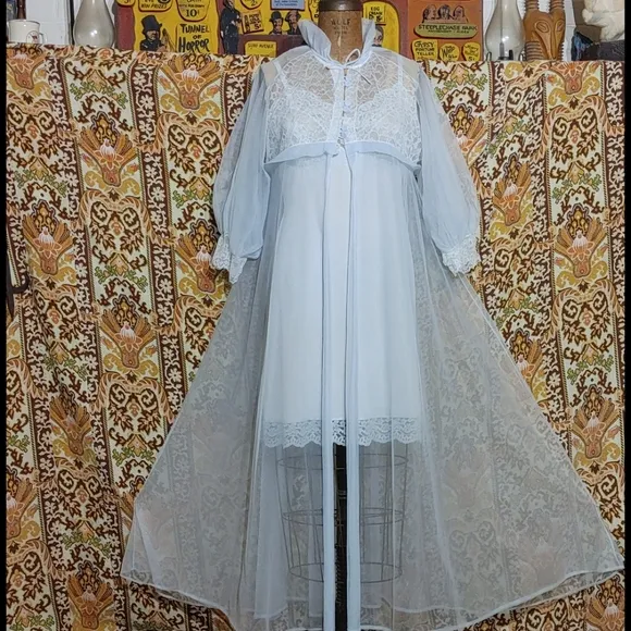 Vintage Adelson lacy sheer Lt blue robe.  Buy it or not-   I adore this …