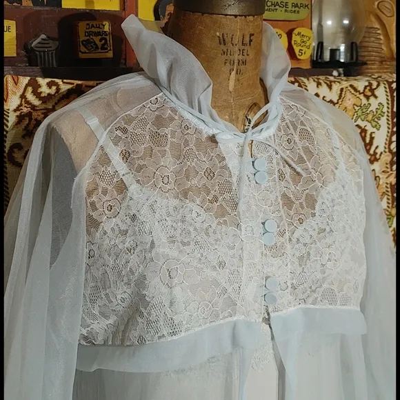Vintage Adelson lacy sheer Lt blue robe.  Buy it or not-   I adore this …