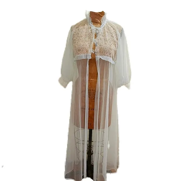 Vintage Adelson lacy sheer Lt blue robe.  Buy it or not-   I adore this …