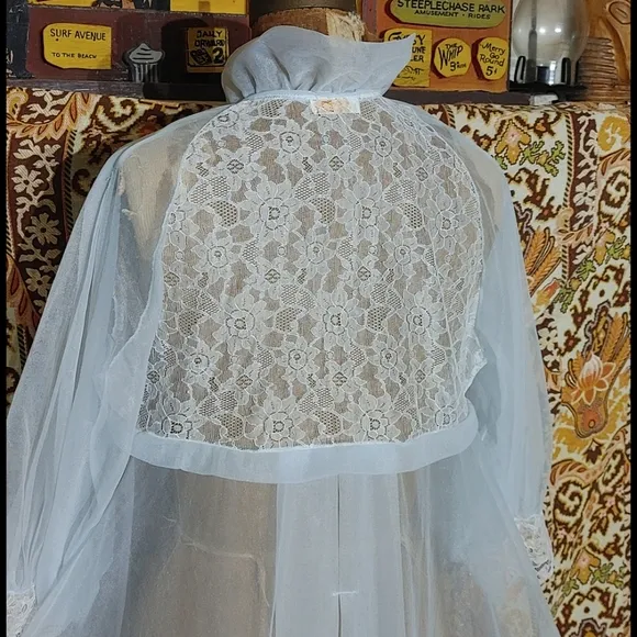Vintage Adelson lacy sheer Lt blue robe.  Buy it or not-   I adore this …