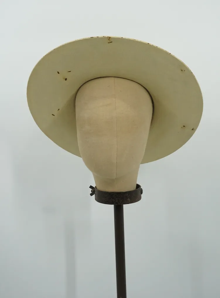 Vintage Distressed Hat Floral Bird Band 6-7/8