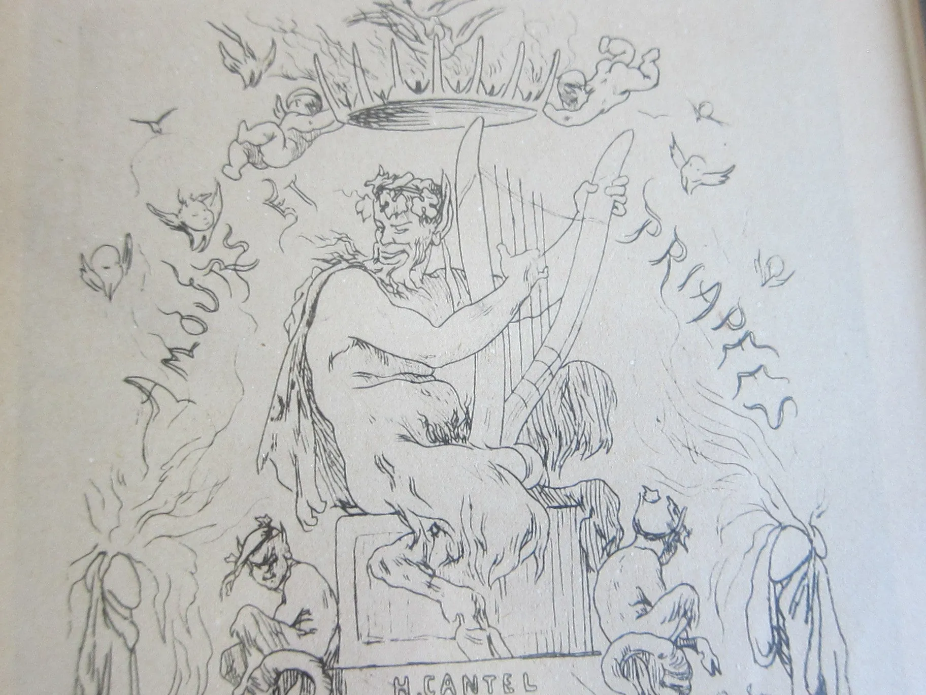 Vintage Felicien Rop Erotic Art Etching "Amours et Priapees"