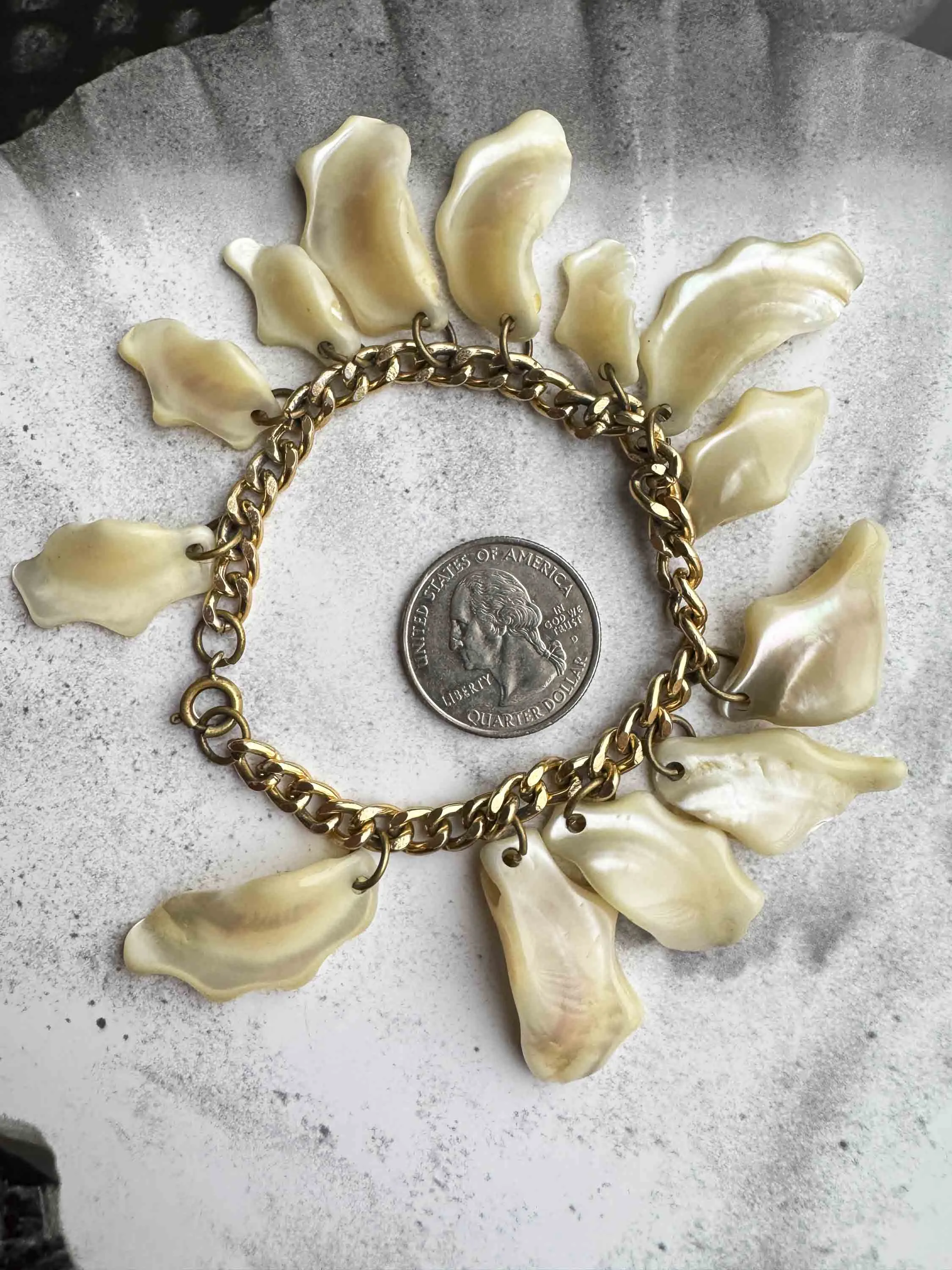 Vintage Mother of Pearl Fringe Bracelet