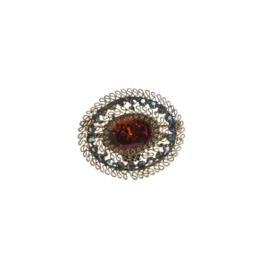 Vintage Smoke and Marcasite Rhinestone Brooch