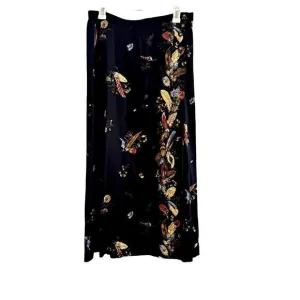 Vintage Susan Bristol Feathers Wrap Maxi Skirt Size 12‎ 80's Retro Summer