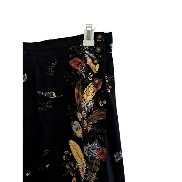 Vintage Susan Bristol Feathers Wrap Maxi Skirt Size 12‎ 80's Retro Summer