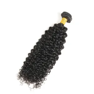 Virgin Remy hair Jerry Curly 100 human Hair natural black Unprocessed hairone Bundle 8 in to 30 in
