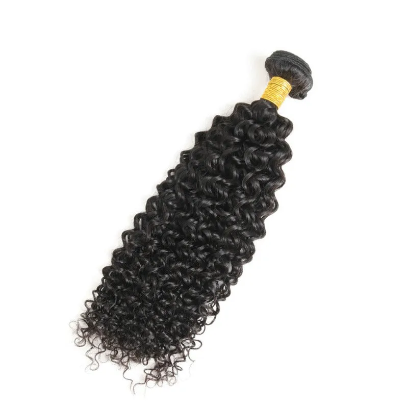 Virgin Remy hair Jerry Curly 100 human Hair natural black Unprocessed hairone Bundle 8 in to 30 in