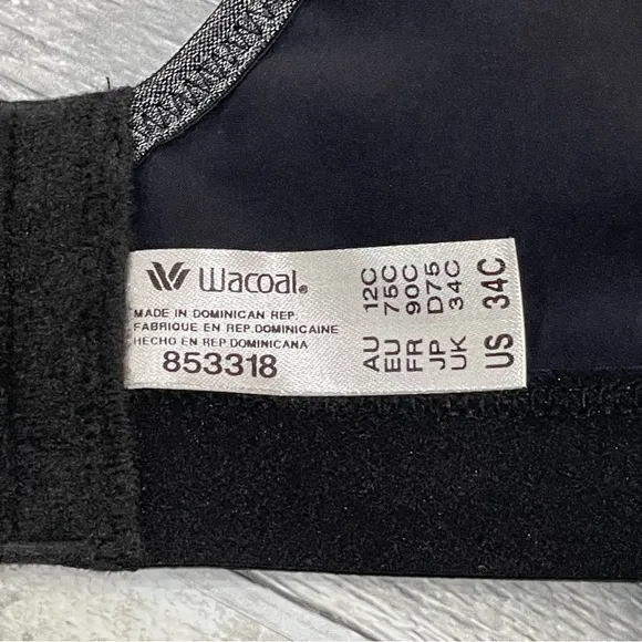 WACOAL Women's Sports Contour Underwire Bra - Black - Sz - 34C .US/34 C .UK
