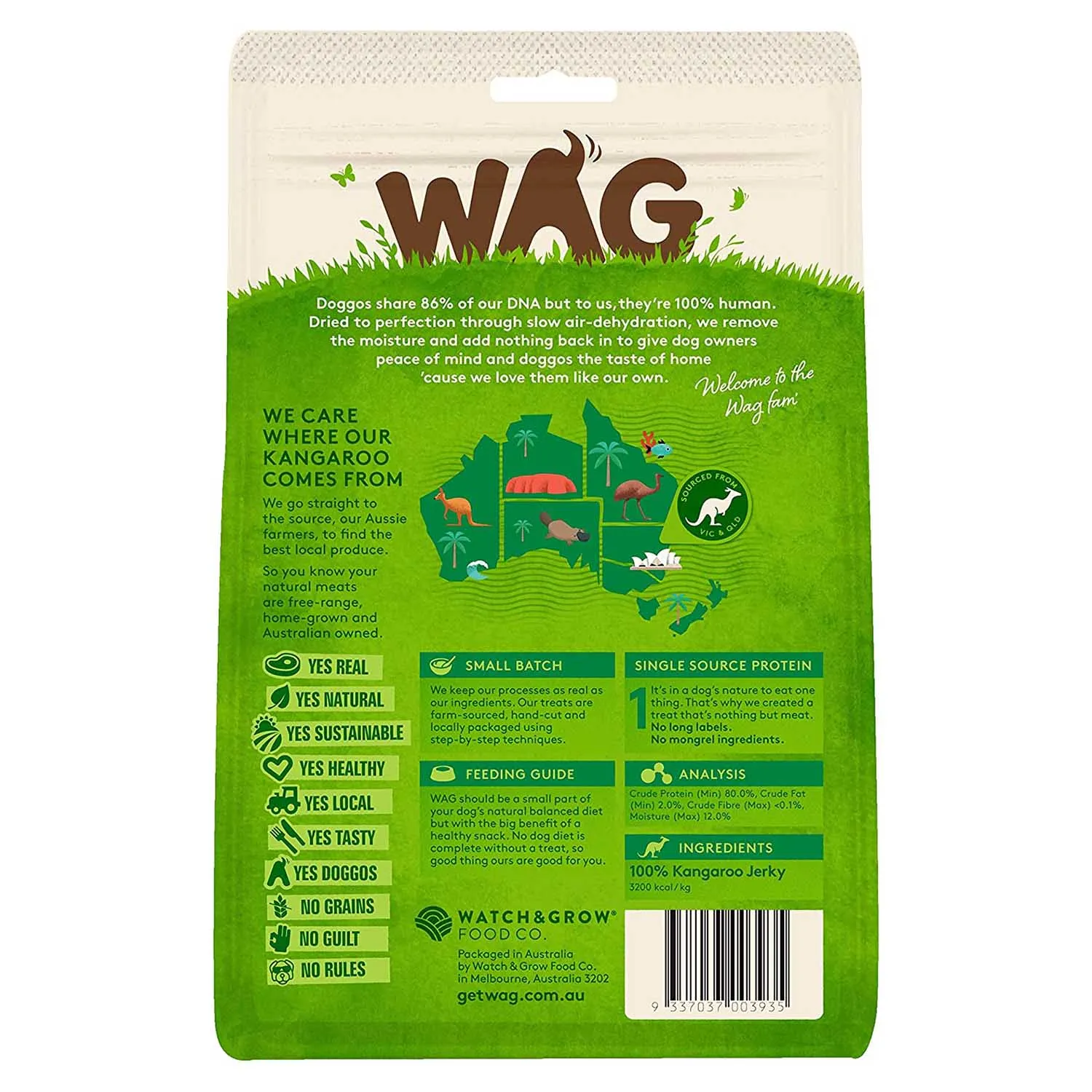 WAG Kangaroo Jerky Grain-Free Dog Treats