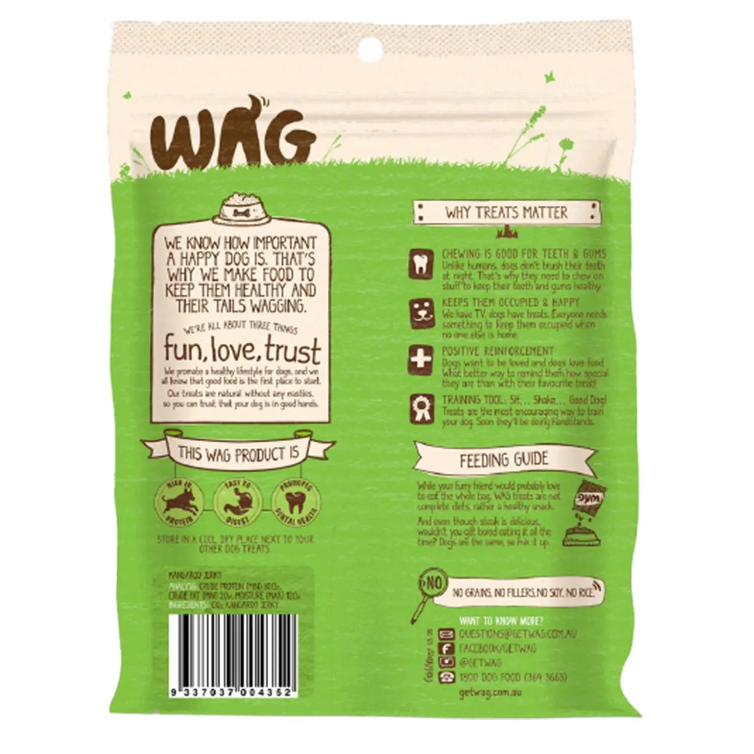 WAG Kangaroo Jerky Grain-Free Dog Treats