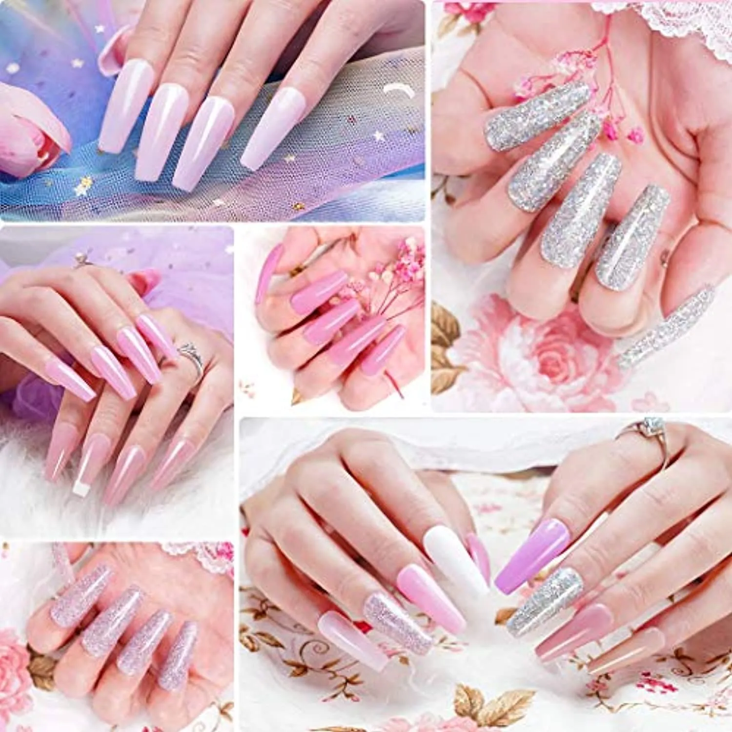 wakaniya Dip Powder Kit Bundle-48Pcs Dip Powder Nail Kit, 24 Colors Changing Pure and Glitter Dipping Powder Kit for Starter and Professionals Home Salon DIY