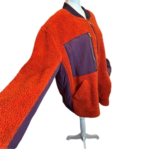 We The Free Rivington Sherpa Teddy Jacket Color-Block Design