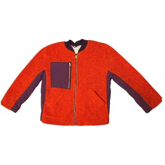We The Free Rivington Sherpa Teddy Jacket Color-Block Design