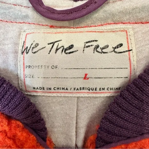 We The Free Rivington Sherpa Teddy Jacket Color-Block Design