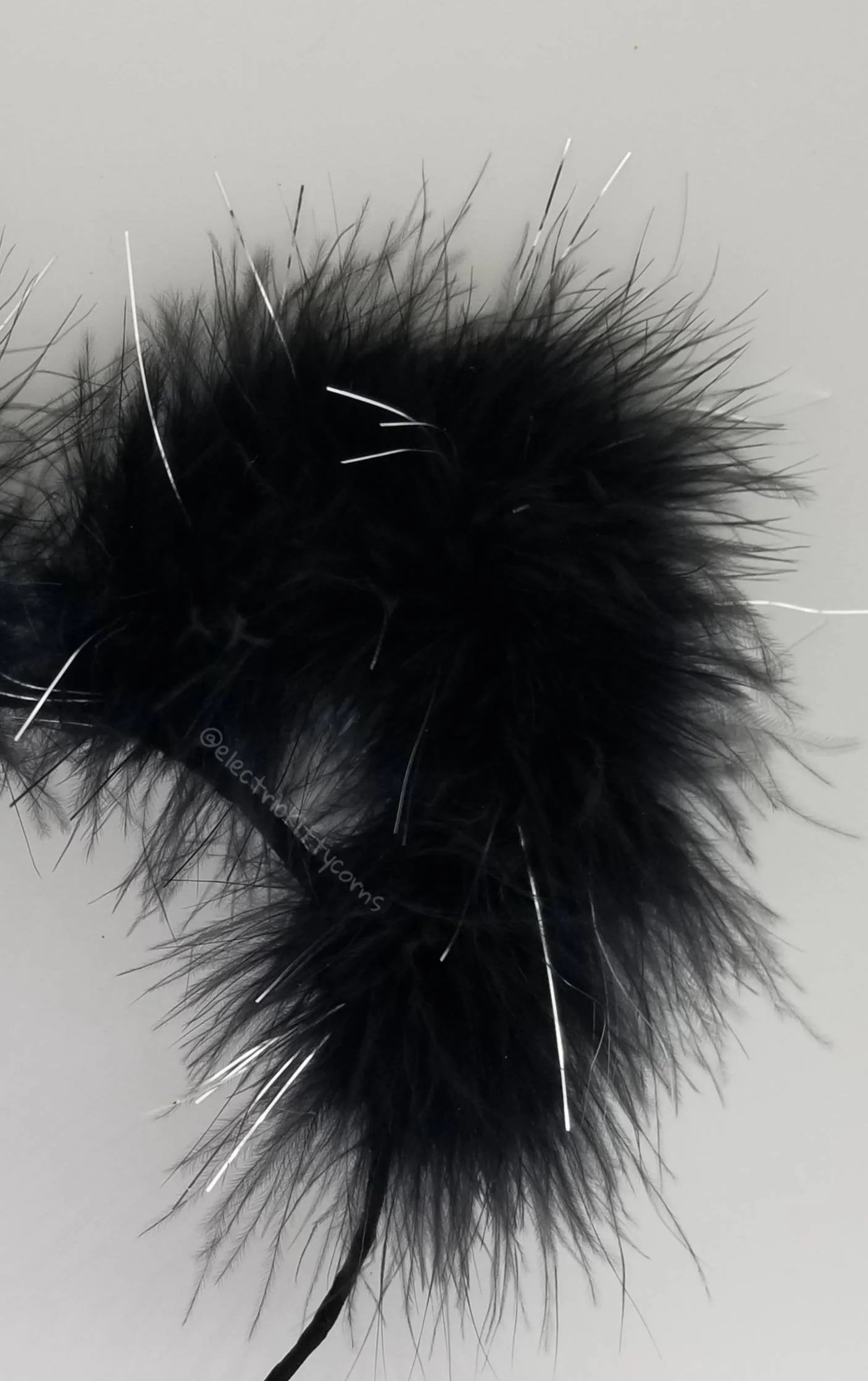 Wednesday Black Sparkle Fluff Kittycorn Ears