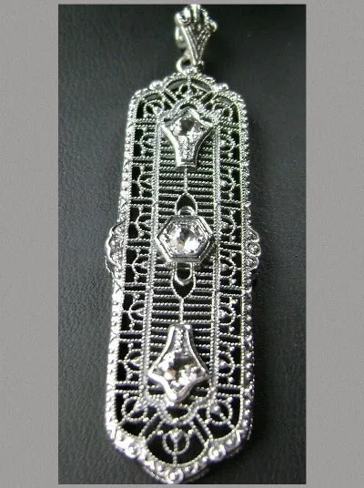 White CZ 3 King Pendant, Fashionable Edwardian Jewelry Design#P197 - Ready to Ship