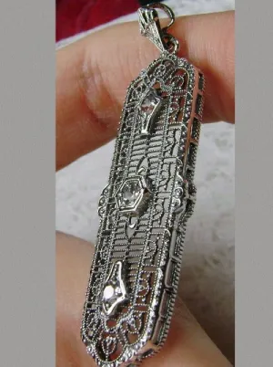 White CZ 3 King Pendant, Fashionable Edwardian Jewelry Design#P197 - Ready to Ship
