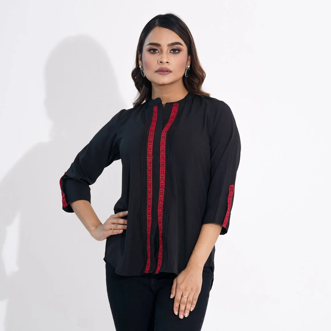 Women Black Ethnic Top