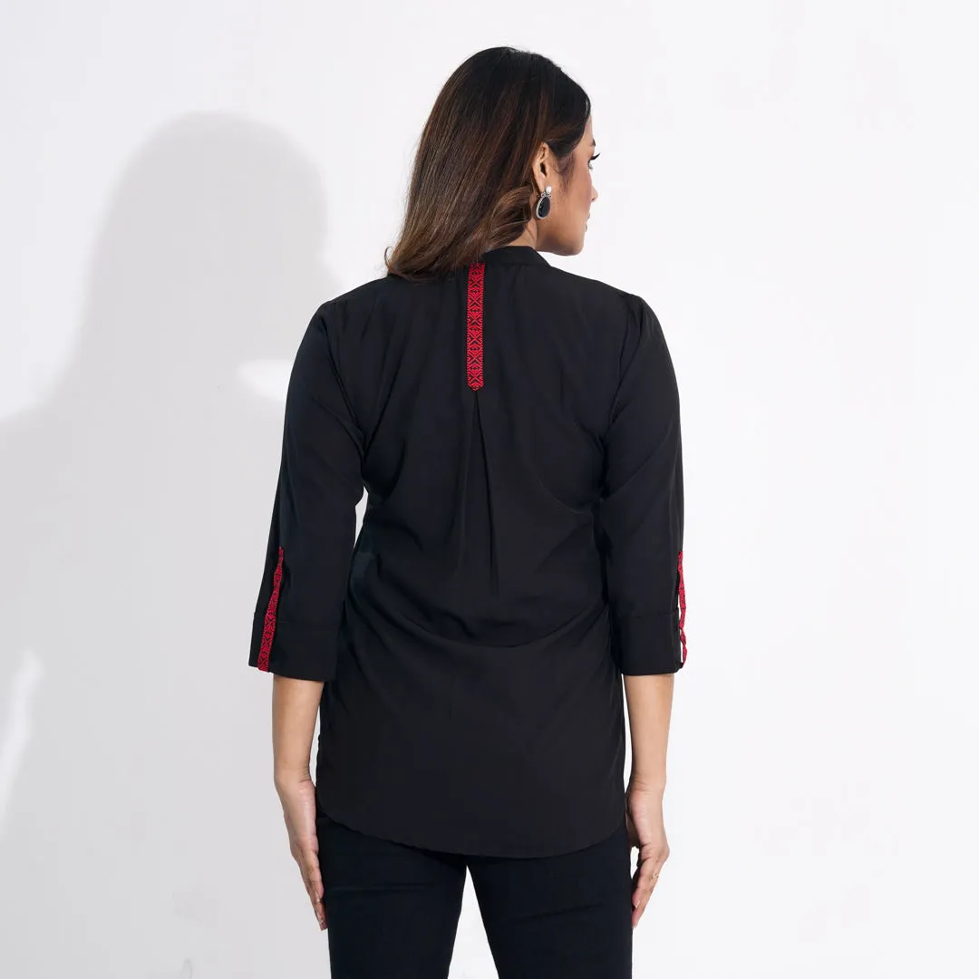 Women Black Ethnic Top