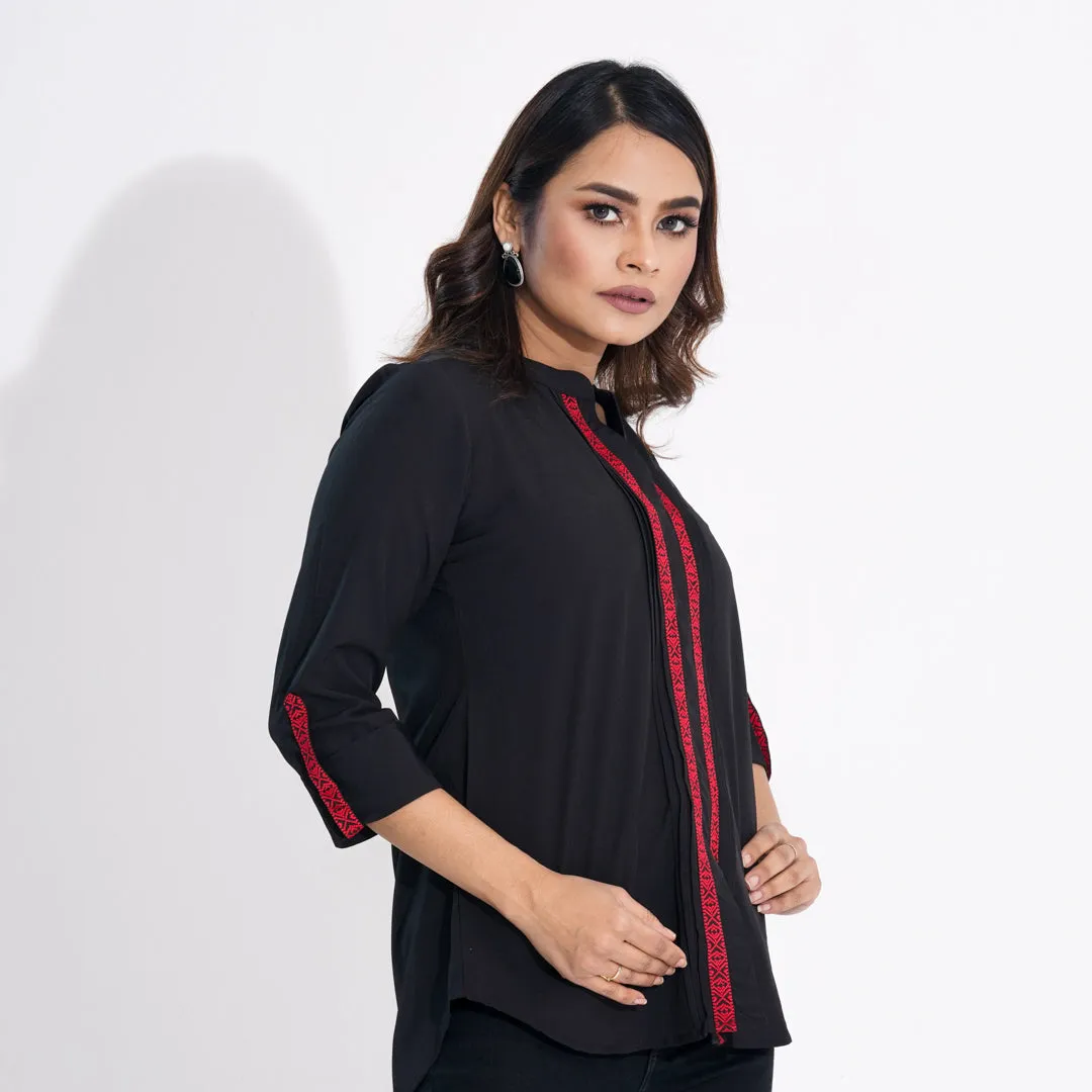 Women Black Ethnic Top
