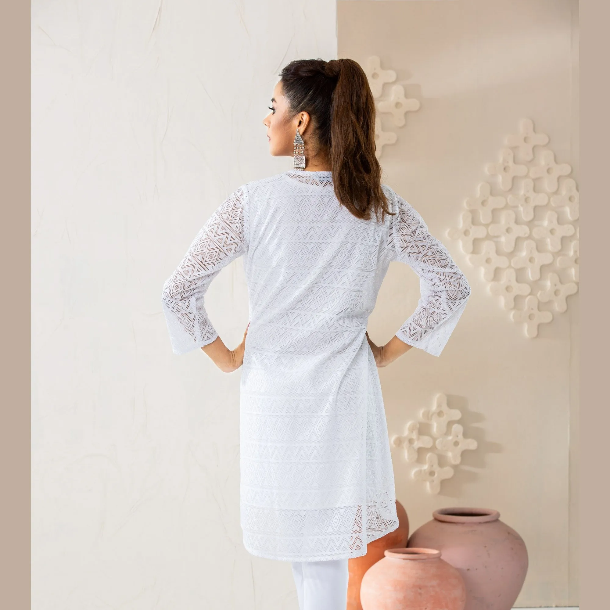 Women Ethnic White Shrug
