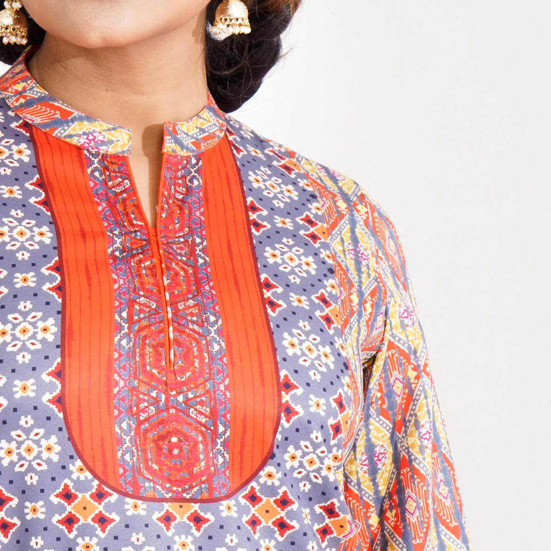 Women Orange Ethnic Three Piece Set