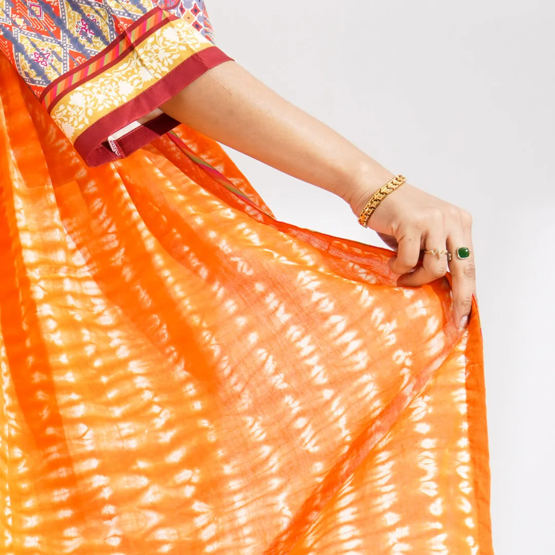 Women Orange Ethnic Three Piece Set