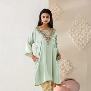 Women Pastel Embroidered Kurti