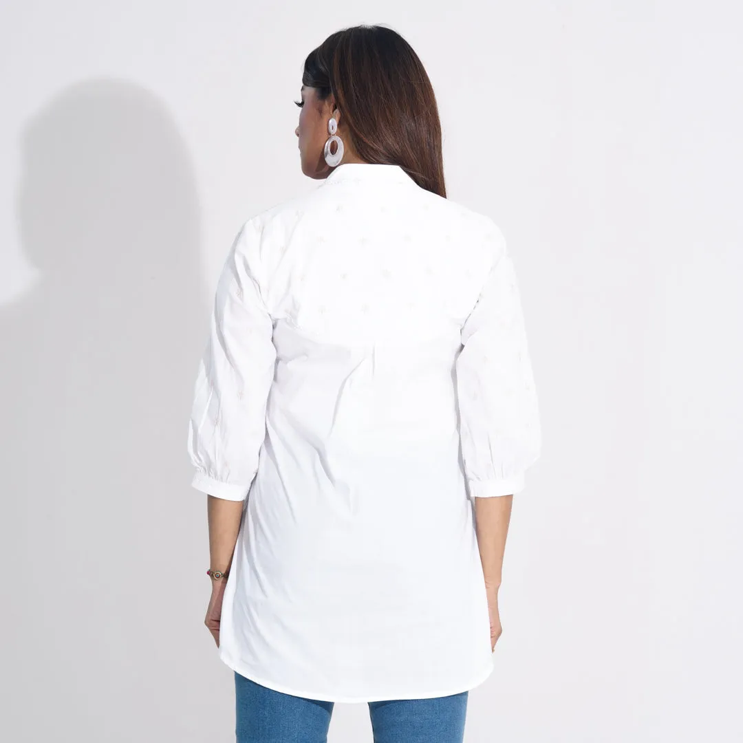 Women White Ethnic Top