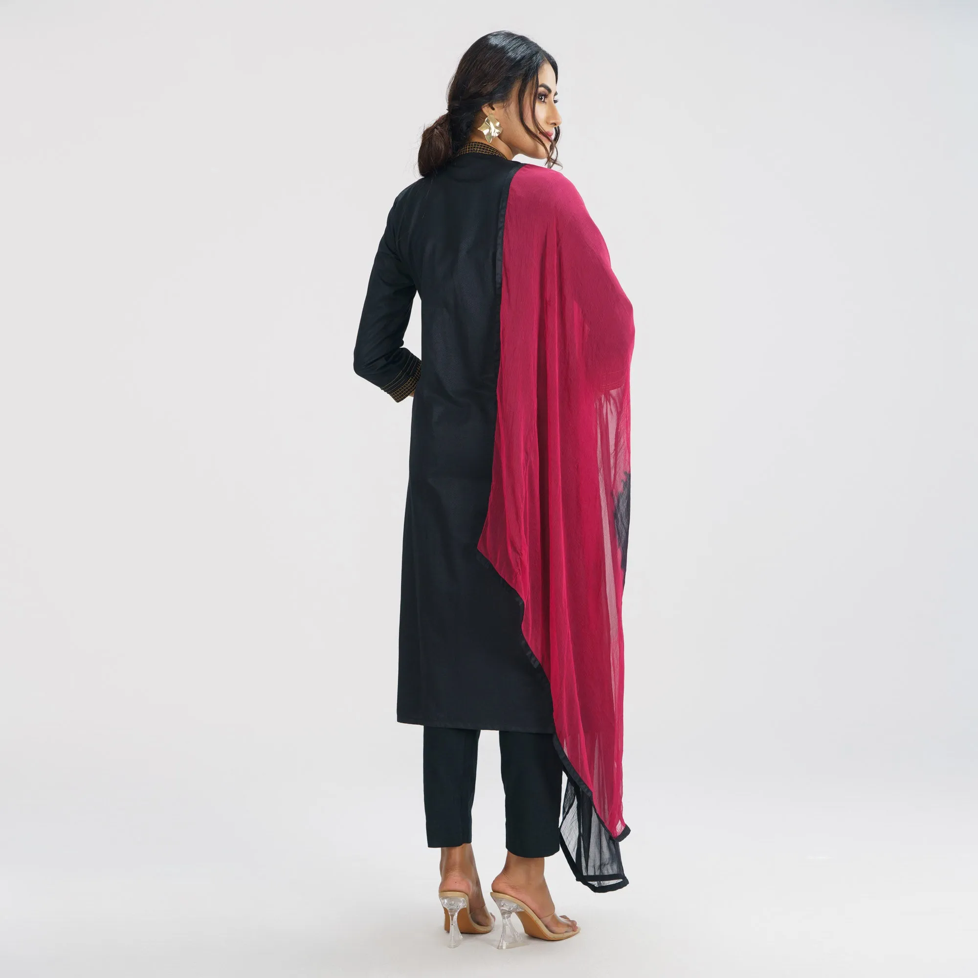Womens Black Ethnic 3-Piece