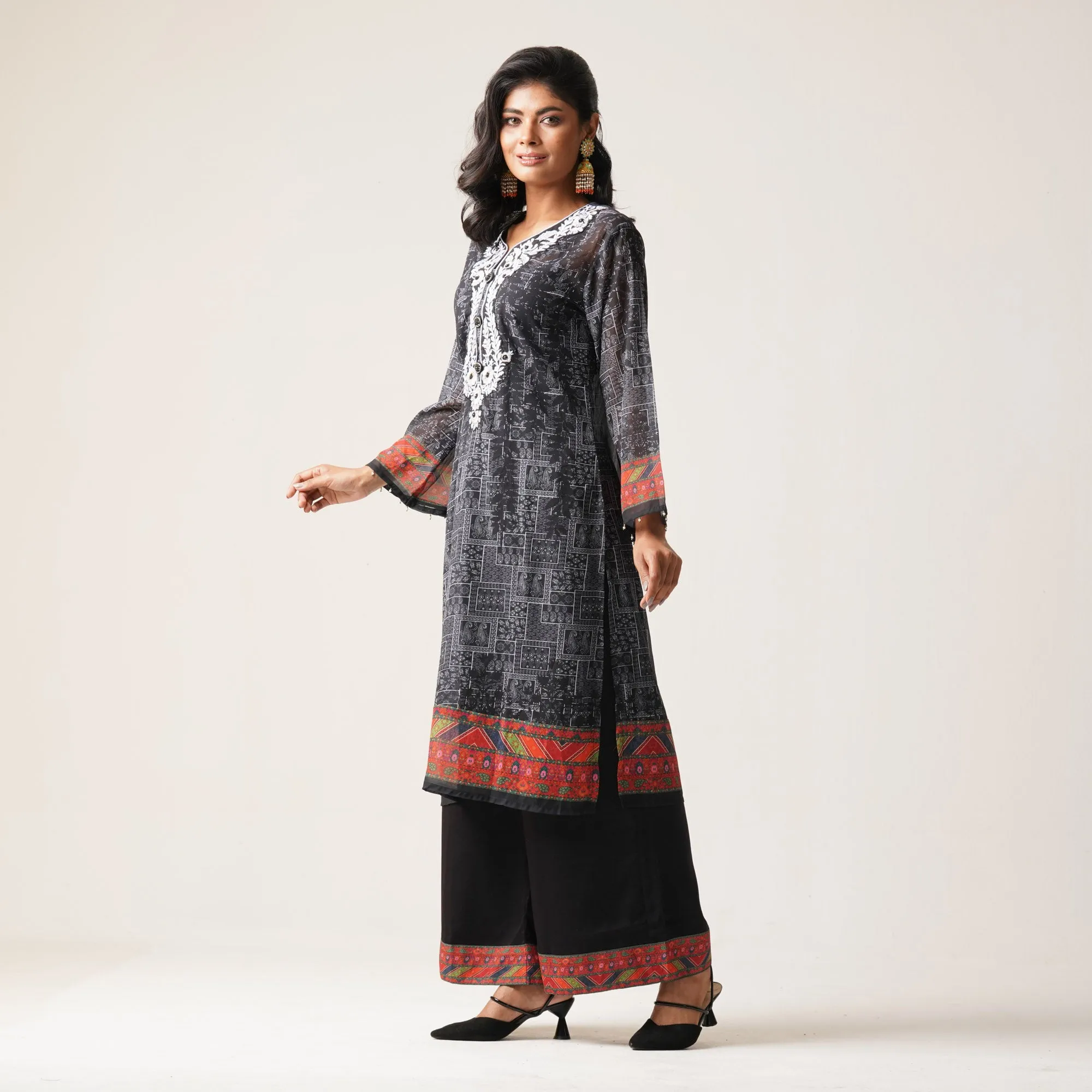 Womens Ethnic 3Pcs-Black