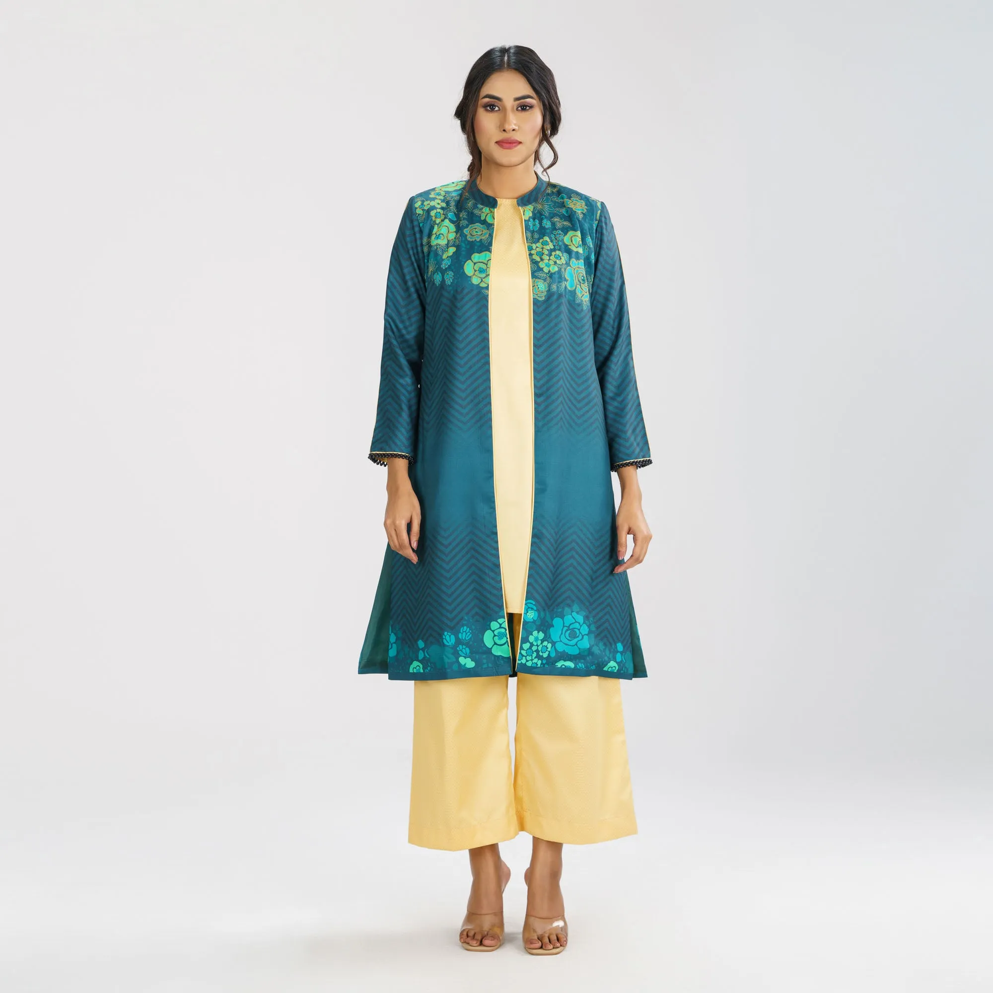 Womens Ethnic Mauve Three Piece Set