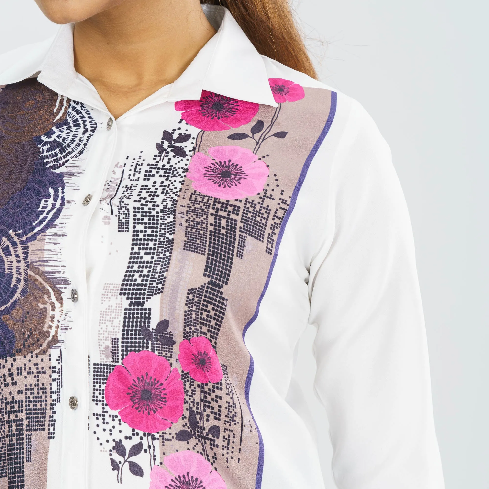 Womens Ethnic White Shirt