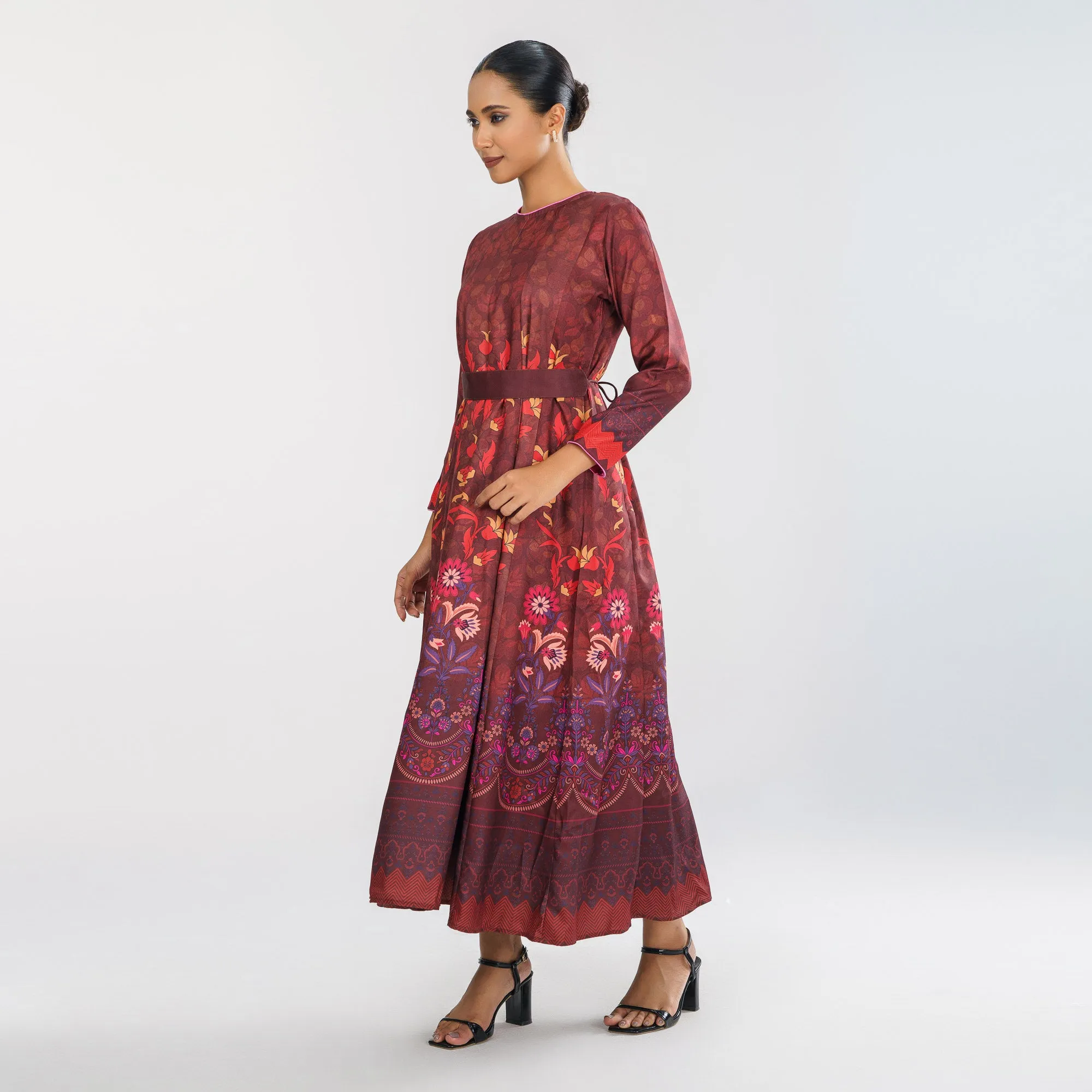Womens Multicolor Digital Printed Gown