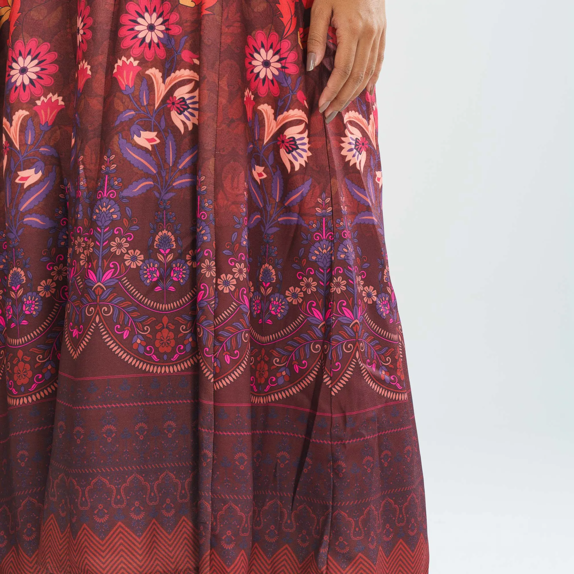 Womens Multicolor Digital Printed Gown