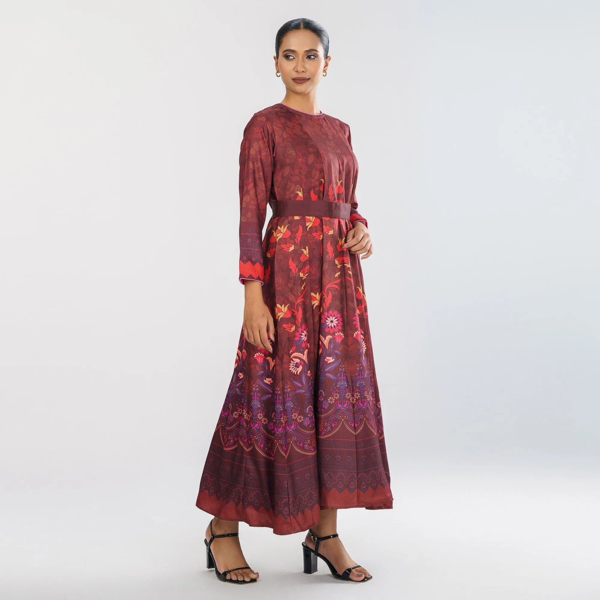 Womens Multicolor Digital Printed Gown