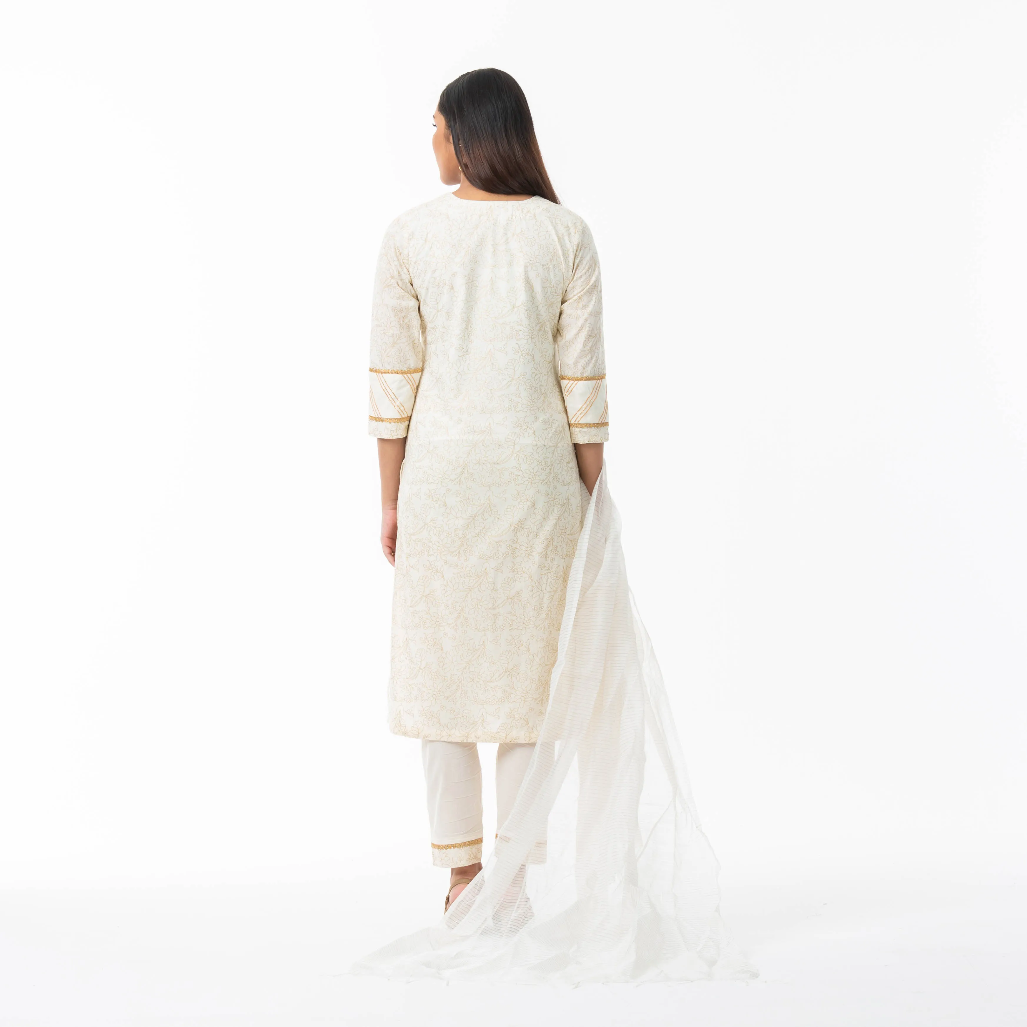 Womens Off-White Ethnic 3-Piece